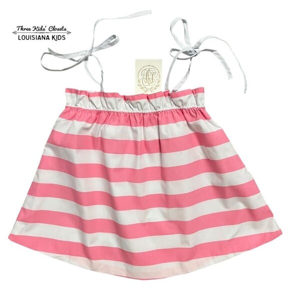 NEW The Beaufort Bonnet Company 7Y Pink & White Striped Top